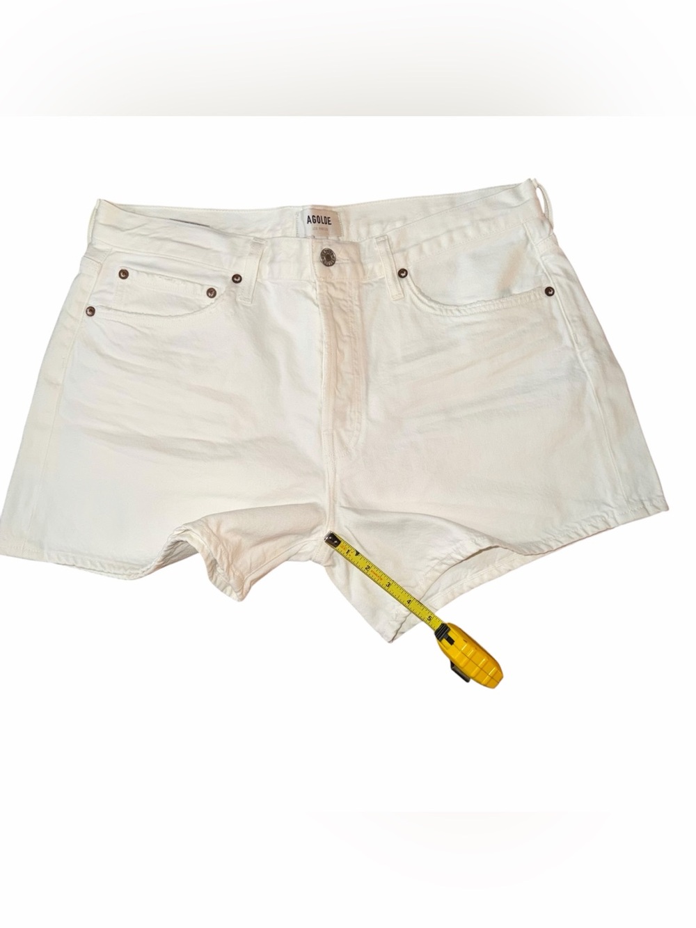 AGOLDE Parker Long White Jean Shorts Women’s Size 31 - Picture 4 of 7